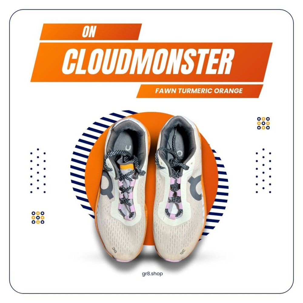 On Cloudmonster Women’s Running Shoes Fawn Turmeric Orange Size 10